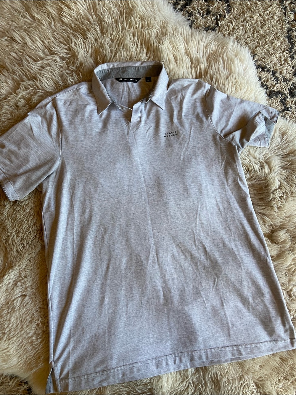 Travis Mathew Men's Heather Light Gray Polo